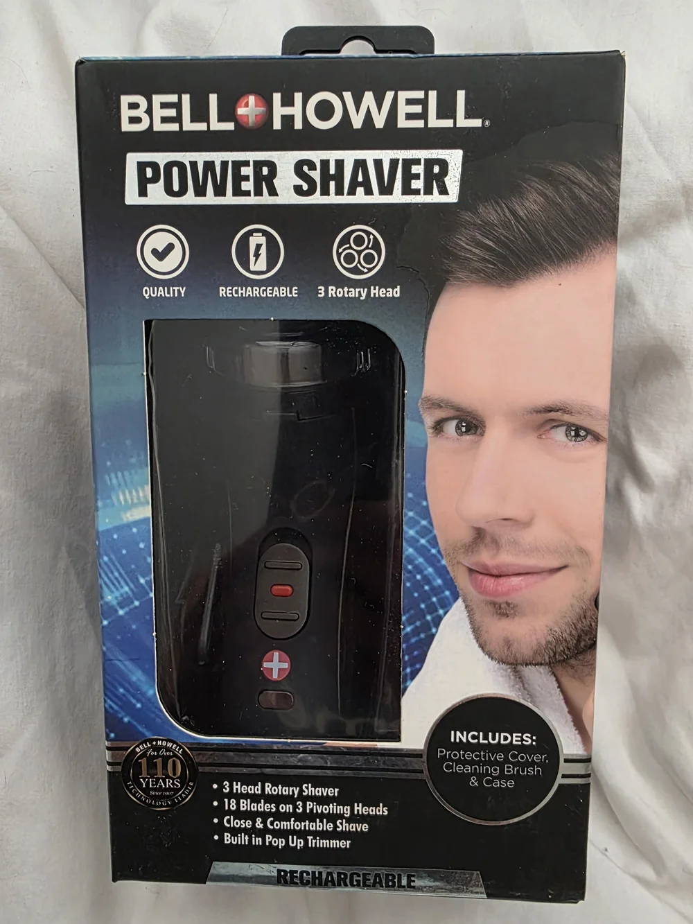 New Power Shaver Rechargeable Mens Shaver - Black
